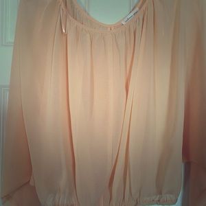 Long sleeve crop chiffon blouse